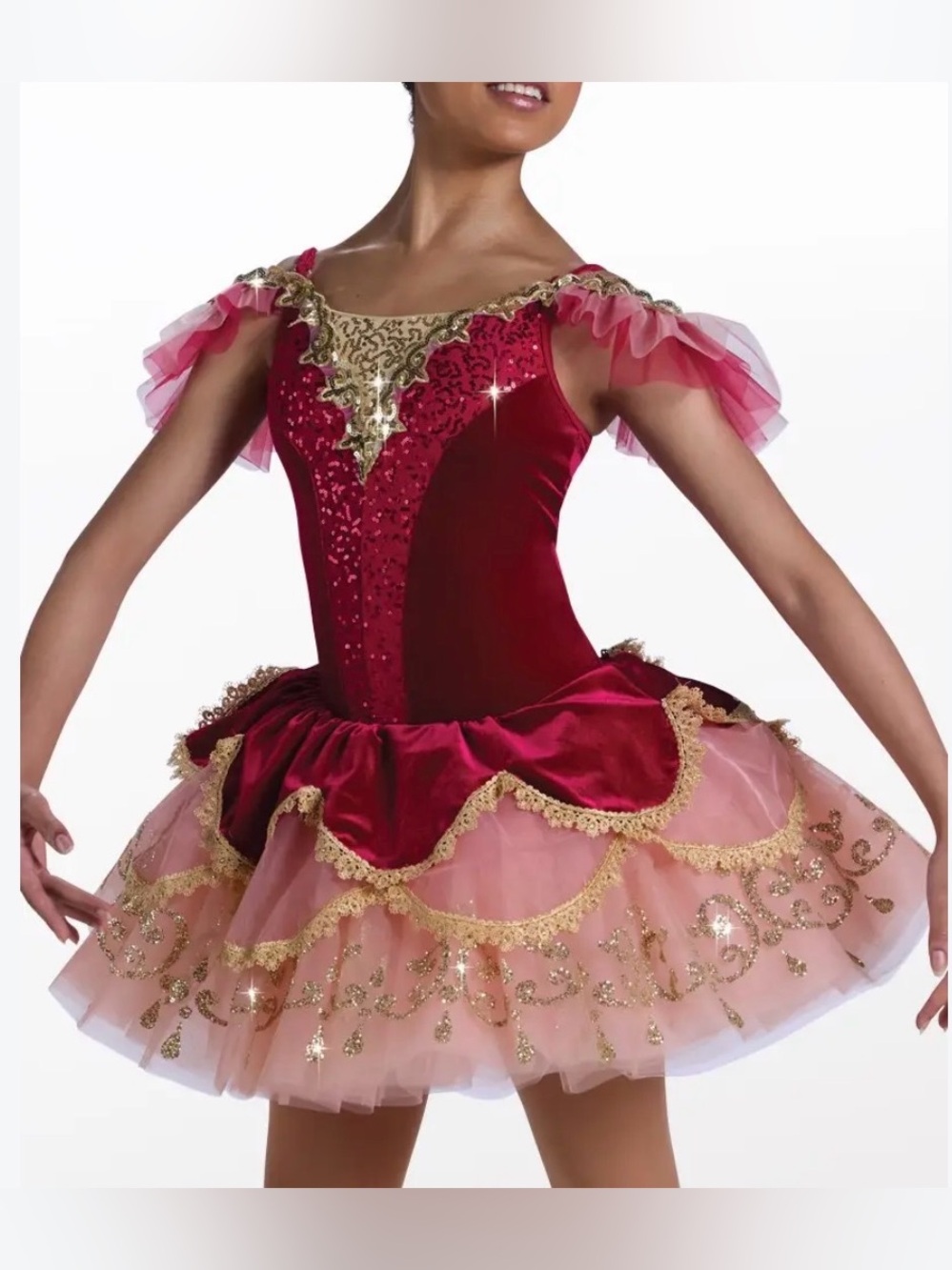 Weissman Raymonda Red & Pink Velvet Ballet Tutu Dance Recital Costume